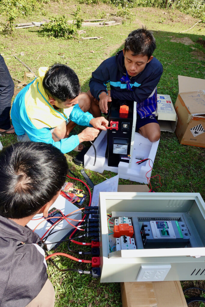 Wiring connections for a solar system