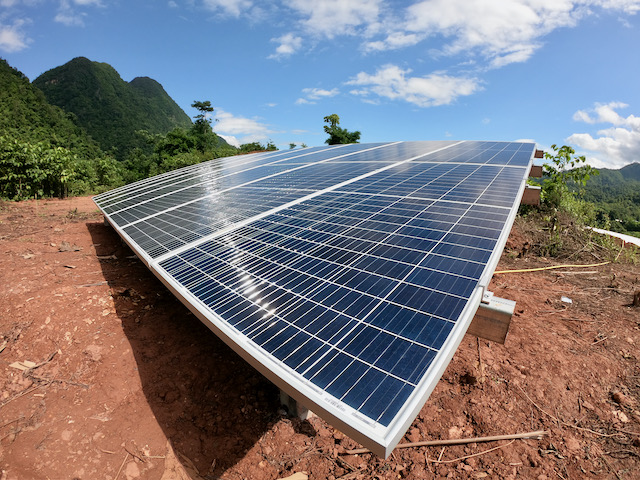 Solar panels in a remote location